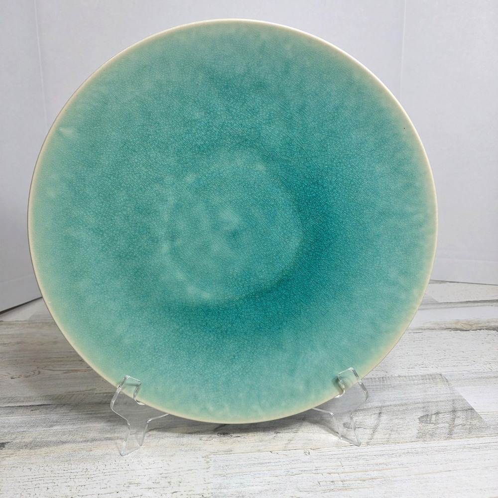 Jar France Tourron Celeste 13" Large Round Coupe Platter Charger Plate Handmade